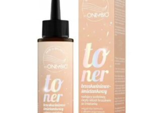 Toner do włosów blond OnlyBio Hair in Balance, który odświeża kolor, nadając włosom pastelowy, ciepły odcień brzoskwiń ze śmietanką