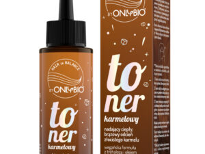 Toner do włosów blond OnlyBio Hair in Balance, który odświeża kolor, nadając ciepły, brązowy odcień.