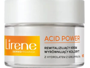 Lirene Dermoprogram Acid Power, Wyrównujący koloryt krem rewitalizujący z hydrolatem z grejpfruta