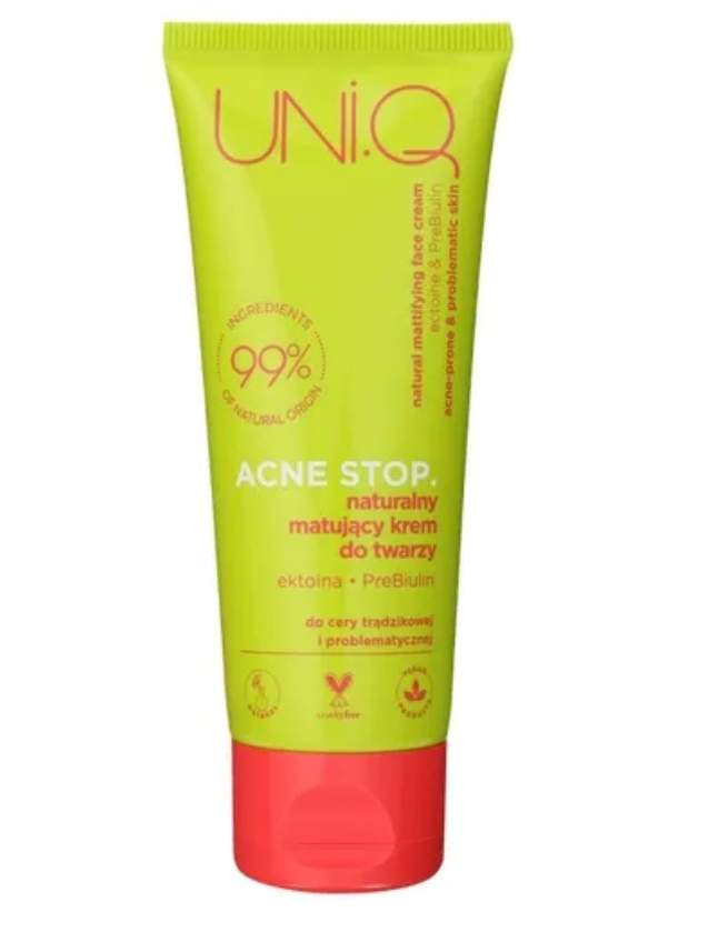 UNI.Q Acne Stop, Naturalny matujący krem do twarzy