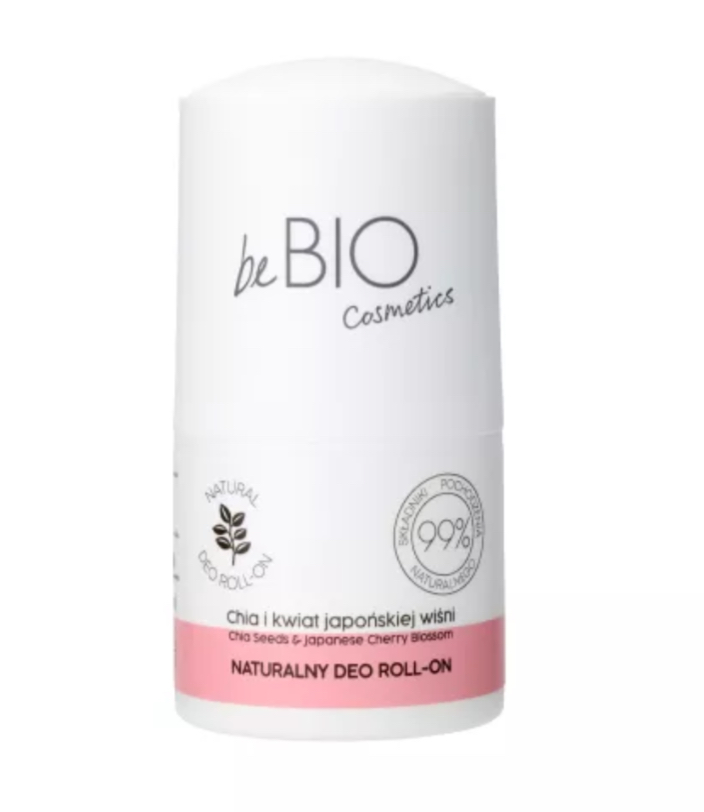 beBio Naturalny dezodorant deo roll-on Chia i kwiat japońskiej wiśni