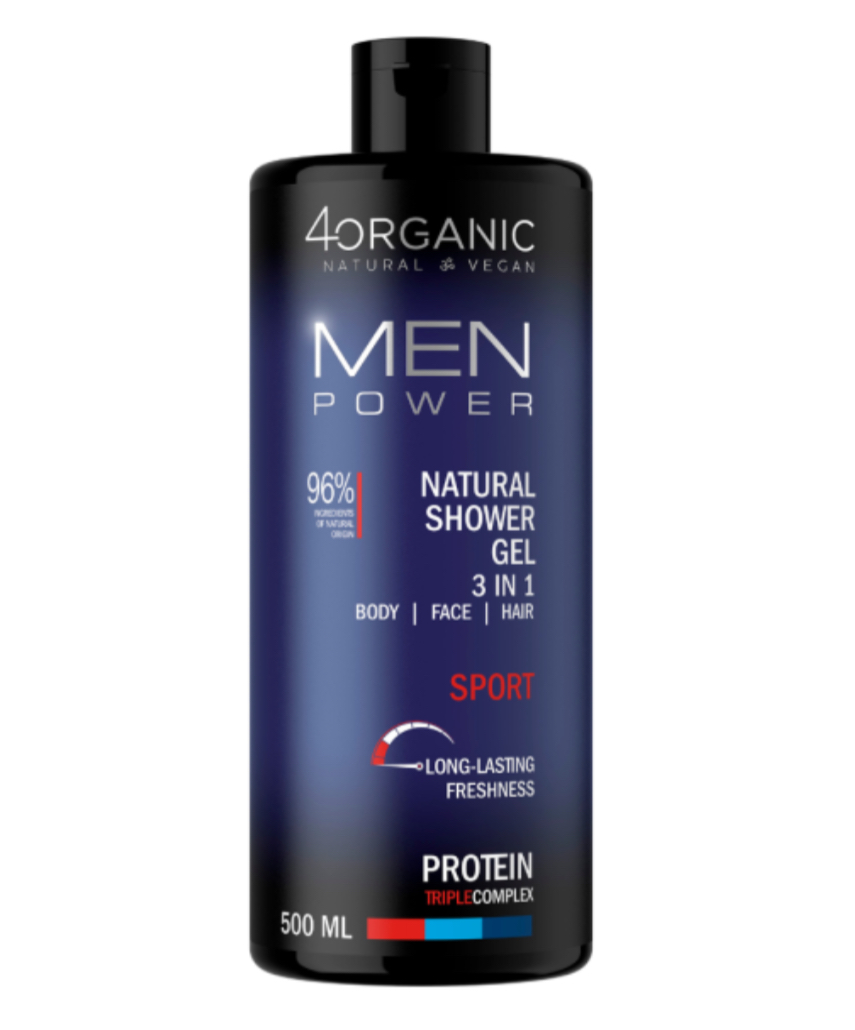 Naturalny żel pod prysznic MEN POWER 3w1 Sport 500ml