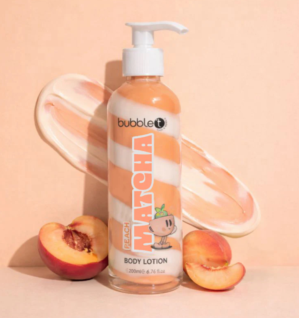 Bubble T Cosmetics Peach   Matcha   Body Lotion   (200ml)