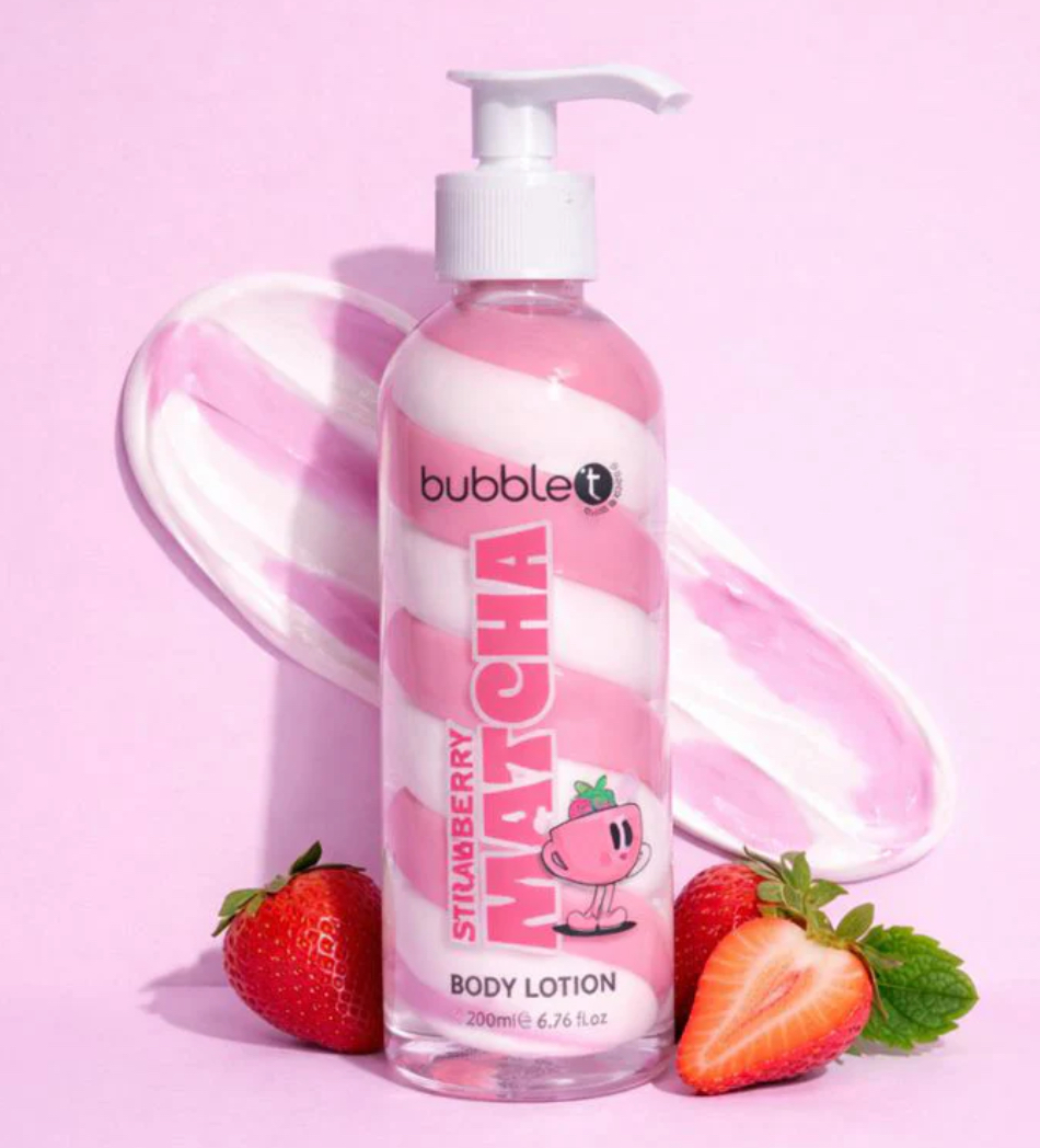 Bubble T Cosmetics Strawberry   Matcha Body   Lotion   (200ml)