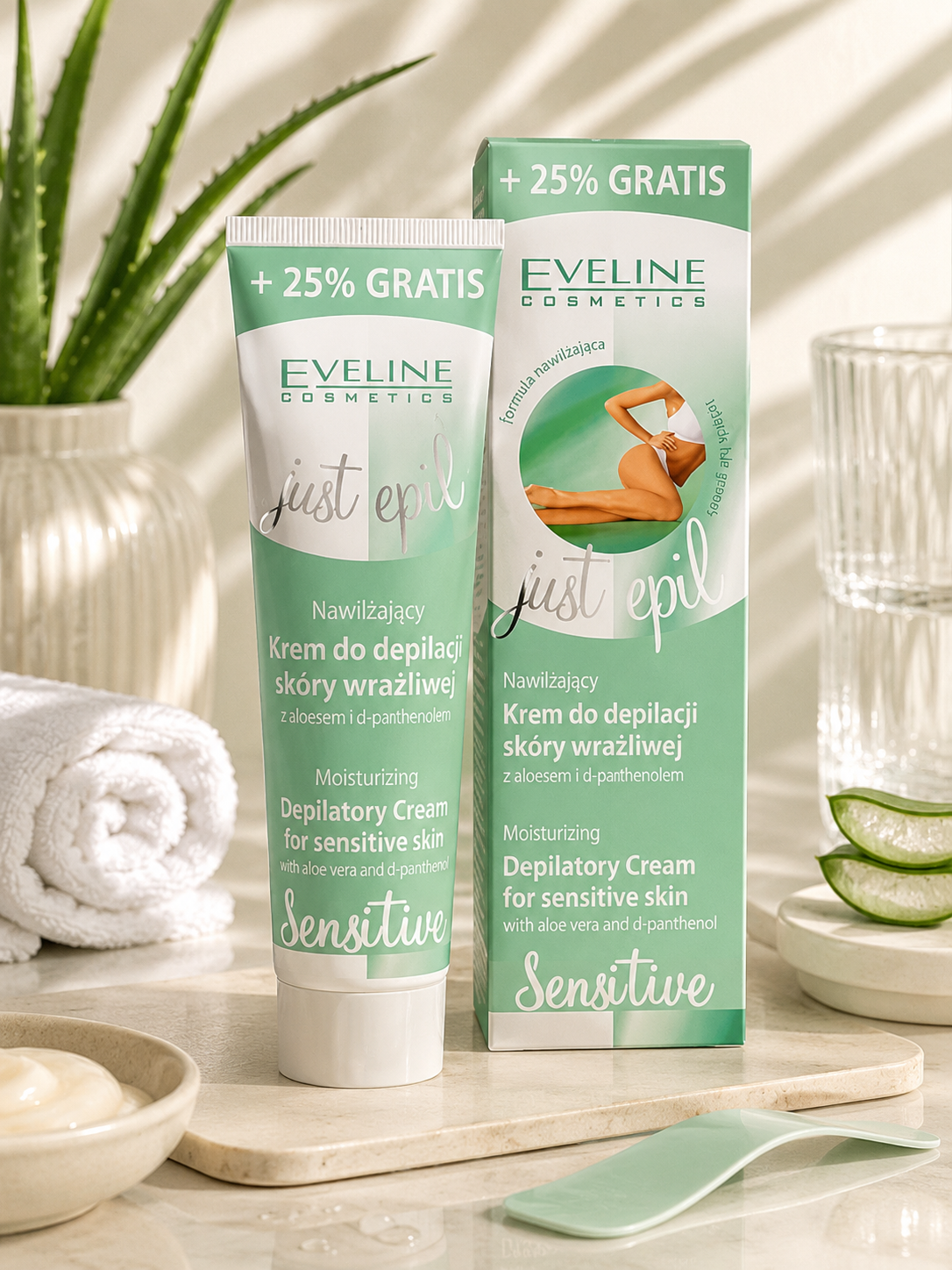 Eveline Cosmetics Just Epil Sensitive – Nawilżający Krem do Depilacji Skóry Wrażliwej
