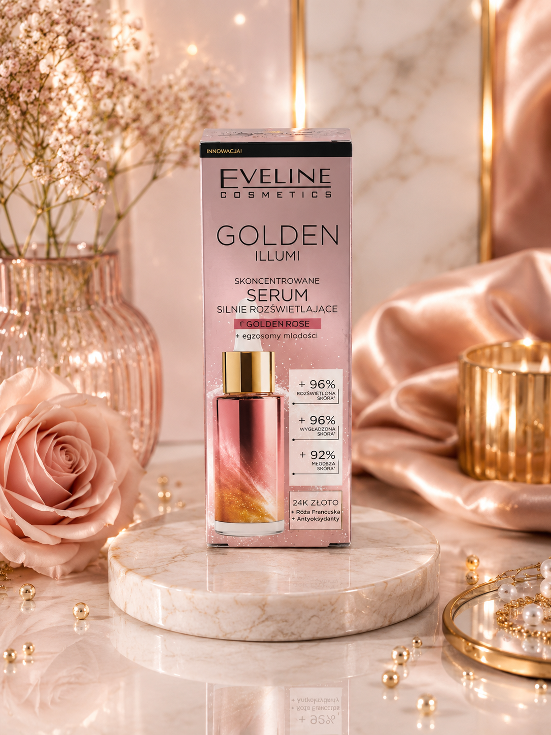 Eveline Cosmetics Golden Illumi – Skoncentrowane Serum Silnie Rozświetlające