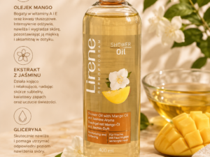 Lirene Dermoprogram Shower Oil – Olejek pod prysznic z olejkiem mango i aromatem jaśminu 400ml
