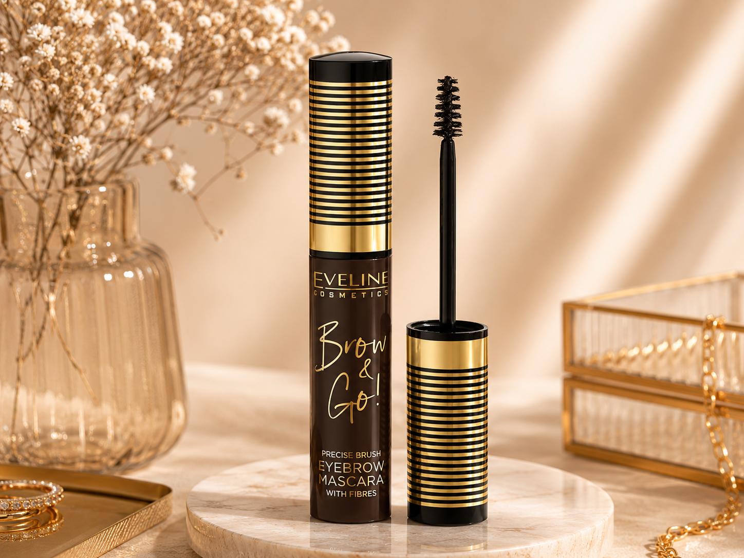 Eveline Cosmetics Brow & Go Eyebrow Mascara 02 Dark – Tusz do brwi