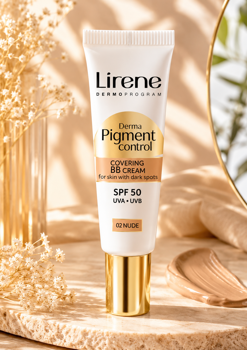 Lirene Derma Pigment Control – kryjący krem BB SPF 50 Kolor 02 Nude