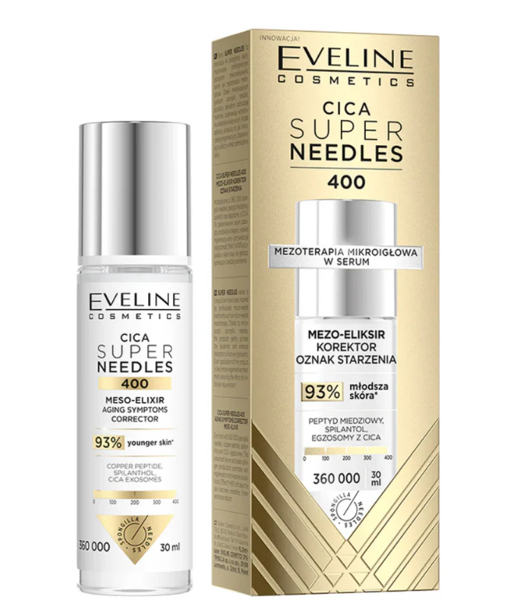 Eveline Cosmetics Cica Super Needles 400 Mezo-Eliksir Korygujący Oznaki Starzenia 30 ml