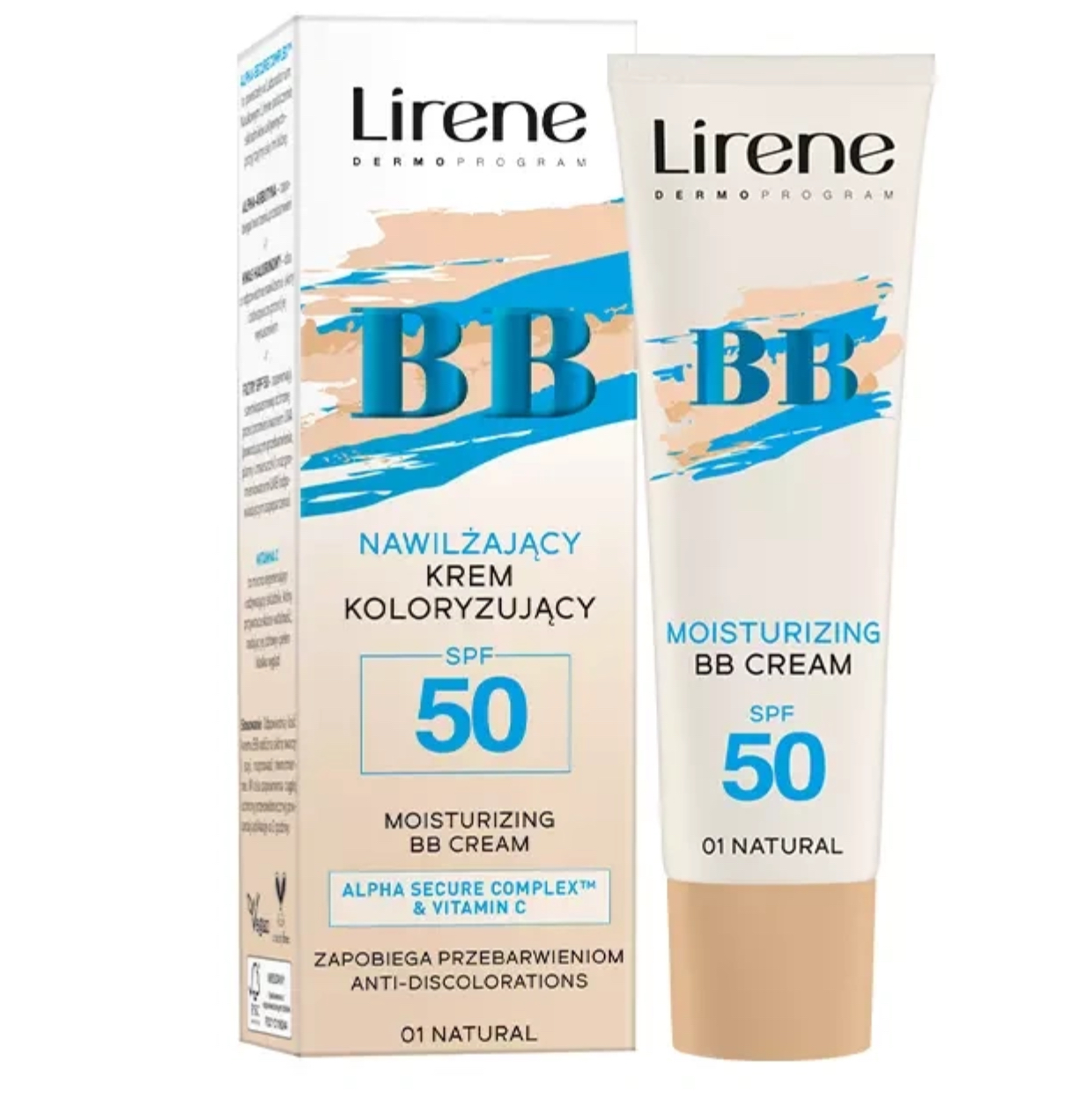 Lirene Dermoprogram BB Nawilżający Krem Koloryzujący SPF 50 01 Natural