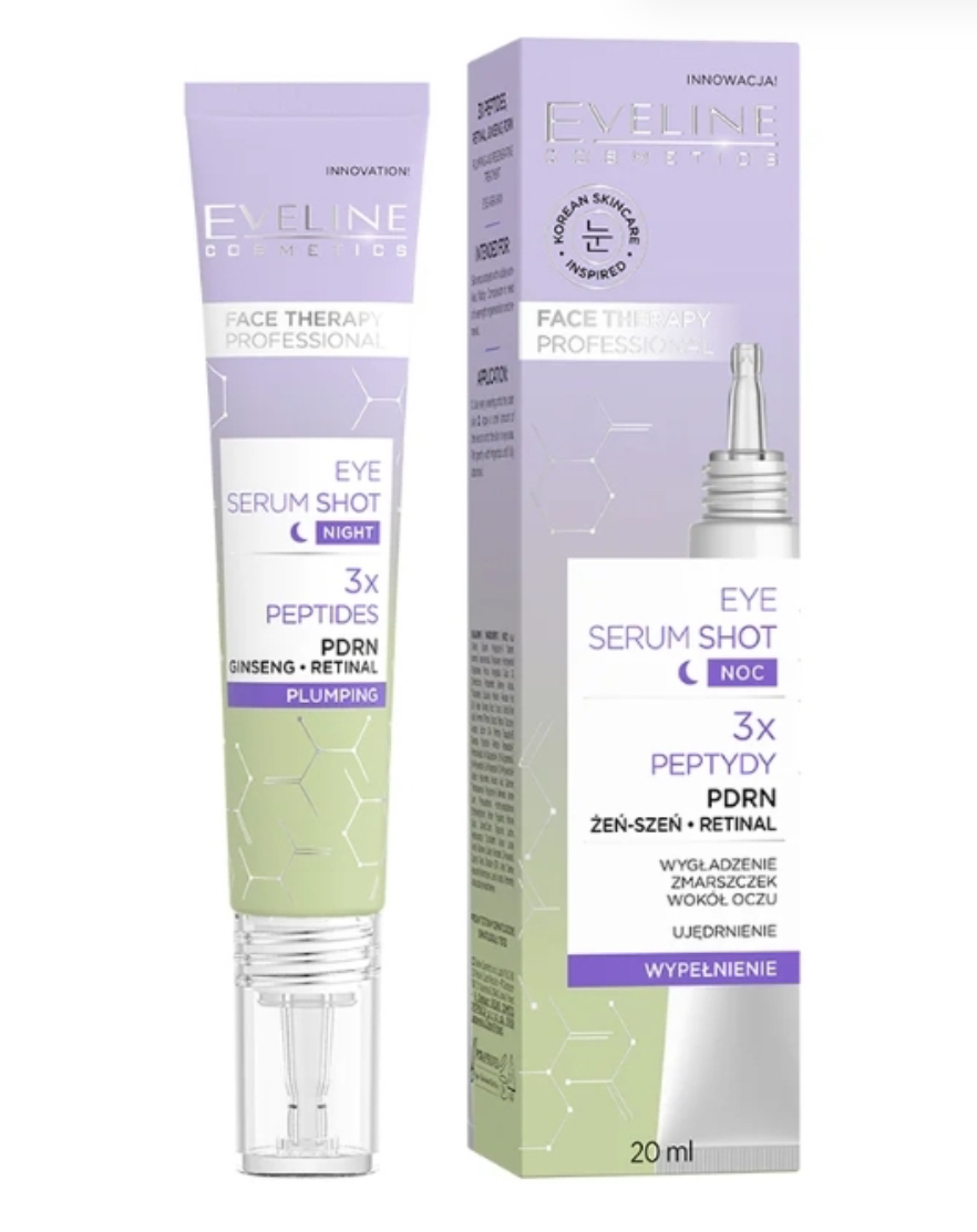 Eveline Cosmetics Face Therapy Professional Eye Serum Shot Night 3x Peptides PDRN