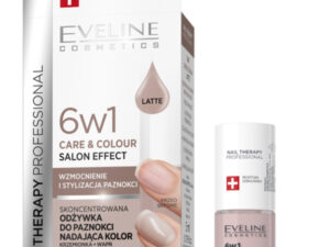 Eveline Cosmetics 6w1 Care & Colour Salon Effect Latte Odżywka do Paznokci Nadająca Kolor
