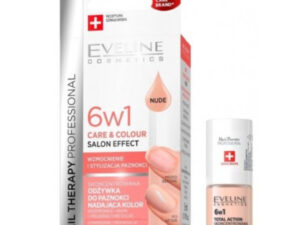 Eveline Cosmetics 6w1 Care & Colour Salon Effect Nude Odżywka do Paznokci Nadająca Kolor