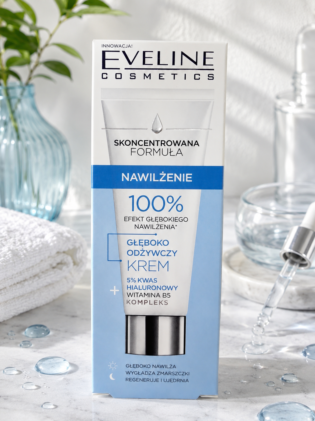 Zapewnij swojej skórze wysoką ochronę przeciwsłoneczną bez naruszania makijażu. Eveline Wonder Match SPF 50 Protective Makeup Mist to ultralekka mgiełka ochronna z filtrem SPF 50, która skutecznie chroni przed promieniowaniem UVA i UVB, jednocześnie utrwalając świeży wygląd makijażu.  Transparentna, niewidoczna formuła szybko się wchłania, nie pozostawia białych śladów ani tłustego filmu. Produkt doskonale sprawdza się zarówno jako ostatni etap porannej pielęgnacji, jak i do ponownej aplikacji ochrony przeciwsłonecznej w ciągu dnia – nawet na makijaż.  Formuła została wzbogacona o kwas hialuronowy, witaminy C, E, B3, B5 i B6, ekstrakt z aloesu oraz olej z awokado, które wspierają nawilżenie, pielęgnację i ochronę skóry przed przesuszeniem. Odpowiednia do każdego typu cery, również wrażliwej.  Najważniejsze cechy:  * wysoka ochrona przeciwsłoneczna SPF 50, * skuteczna ochrona przed promieniowaniem UVA i UVB, * do stosowania na makijaż i pod makijaż, * ultralekka, transparentna mgiełka, * wodoodporna formuła, * nie pozostawia białych śladów ani tłustego filmu, * zawiera kwas hialuronowy, witaminy C, E, B3, B5 i B6, ekstrakt z aloesu oraz olej z awokado, * odpowiednia do wszystkich typów skóry, również wrażliwej, * pojemność: 150 ml.  Sposób użycia:  Przed użyciem dobrze wstrząśnij. Zamknij oczy i usta, a następnie rozpyl mgiełkę równomiernie z odległości około 20–30 cm na twarz. Stosuj jako ostatni etap pielęgnacji lub na gotowy makijaż. Aby utrzymać skuteczną ochronę przeciwsłoneczną, ponawiaj aplikację w ciągu dnia, szczególnie po kontakcie z wodą, intensywnym poceniu się lub osuszeniu skóry ręcznikiem.