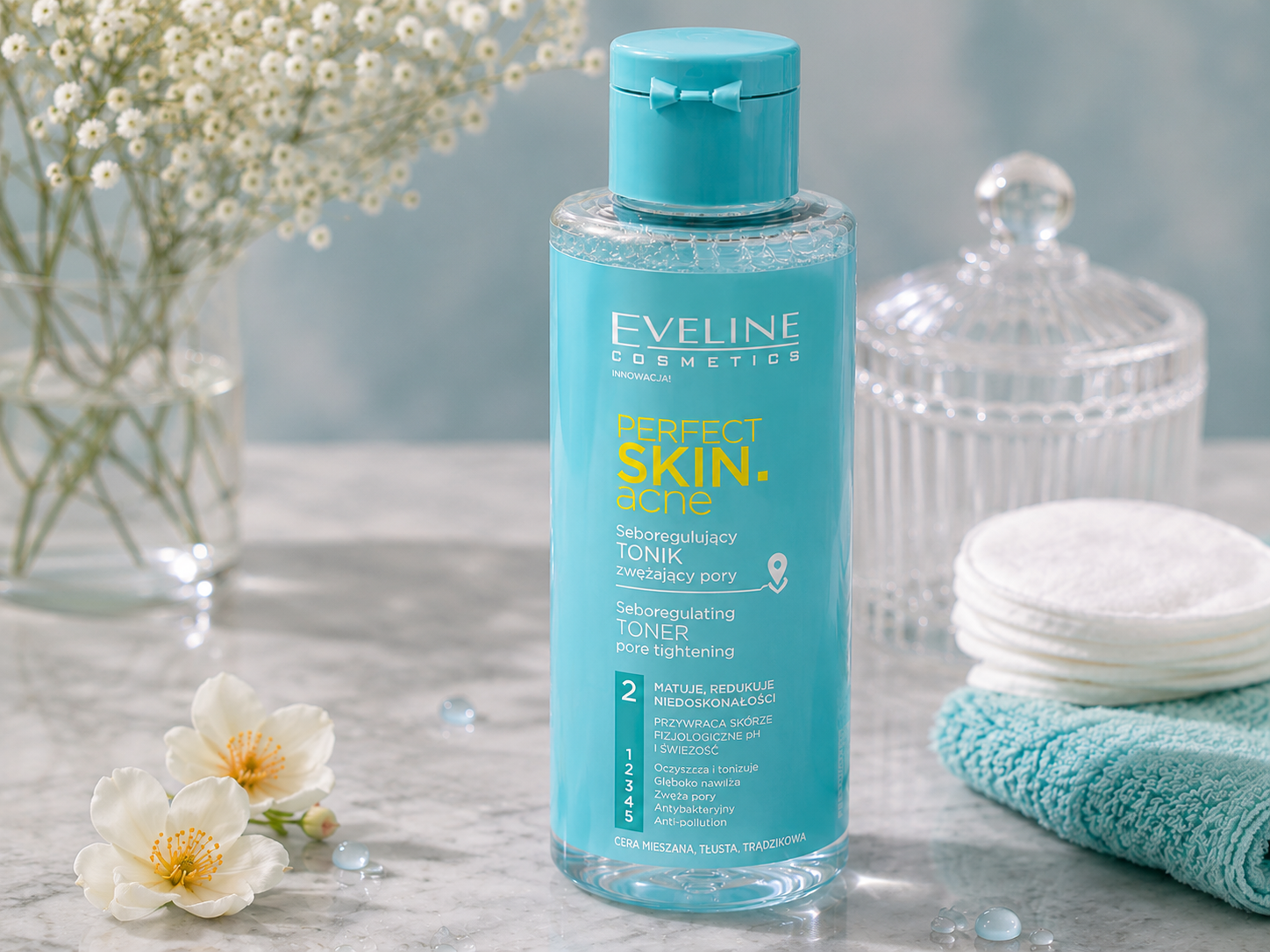 Eveline Cosmetics Perfect Skin Acne – Seboregulujący Tonik Zwężający Pory
