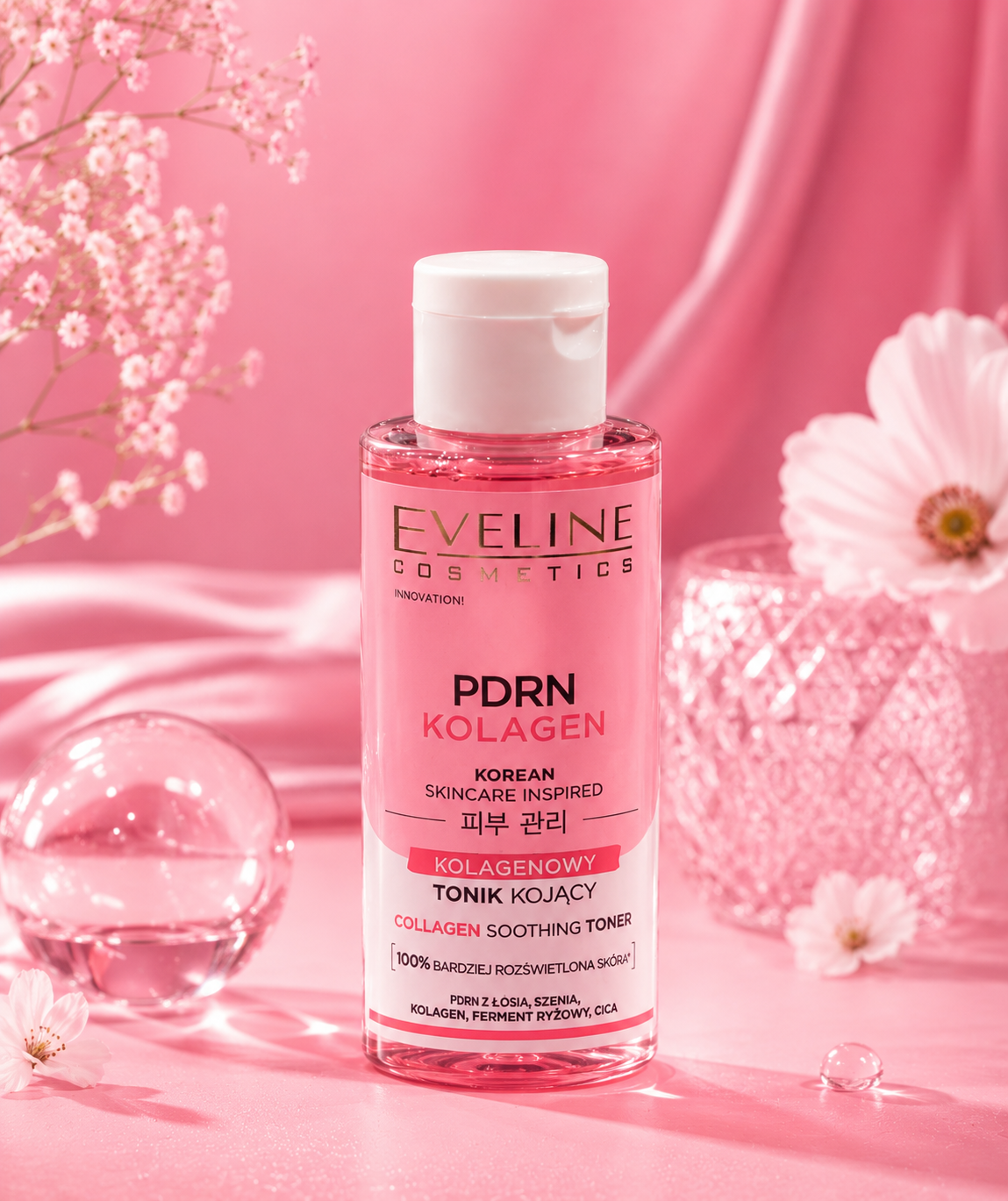 Eveline Cosmetics PDRN Kolagen – Kolagenowy Tonik Kojący 150 ml
