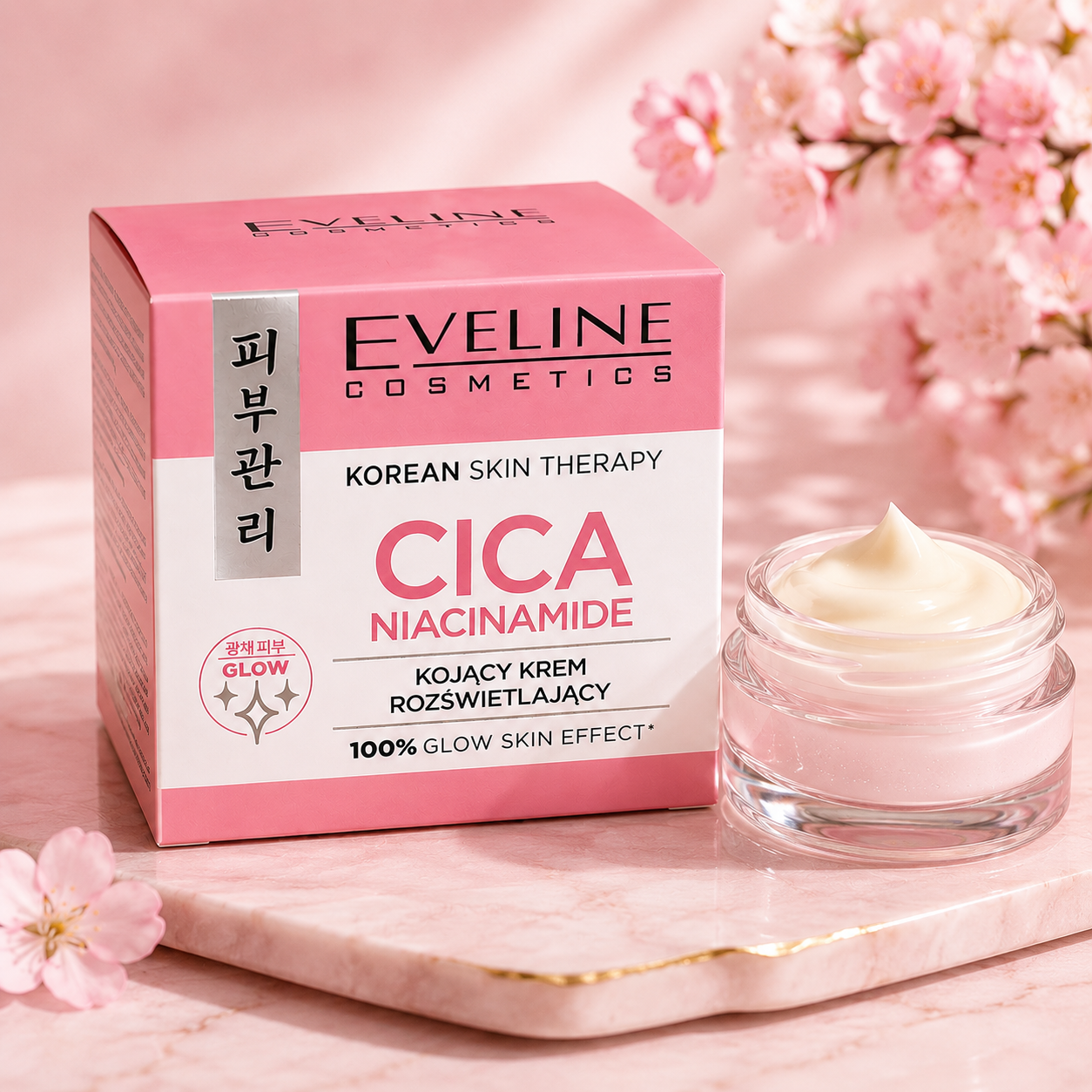 Eveline Cosmetics Korean Skin Therapy CICA Niacinamide – kojący krem rozświetlający