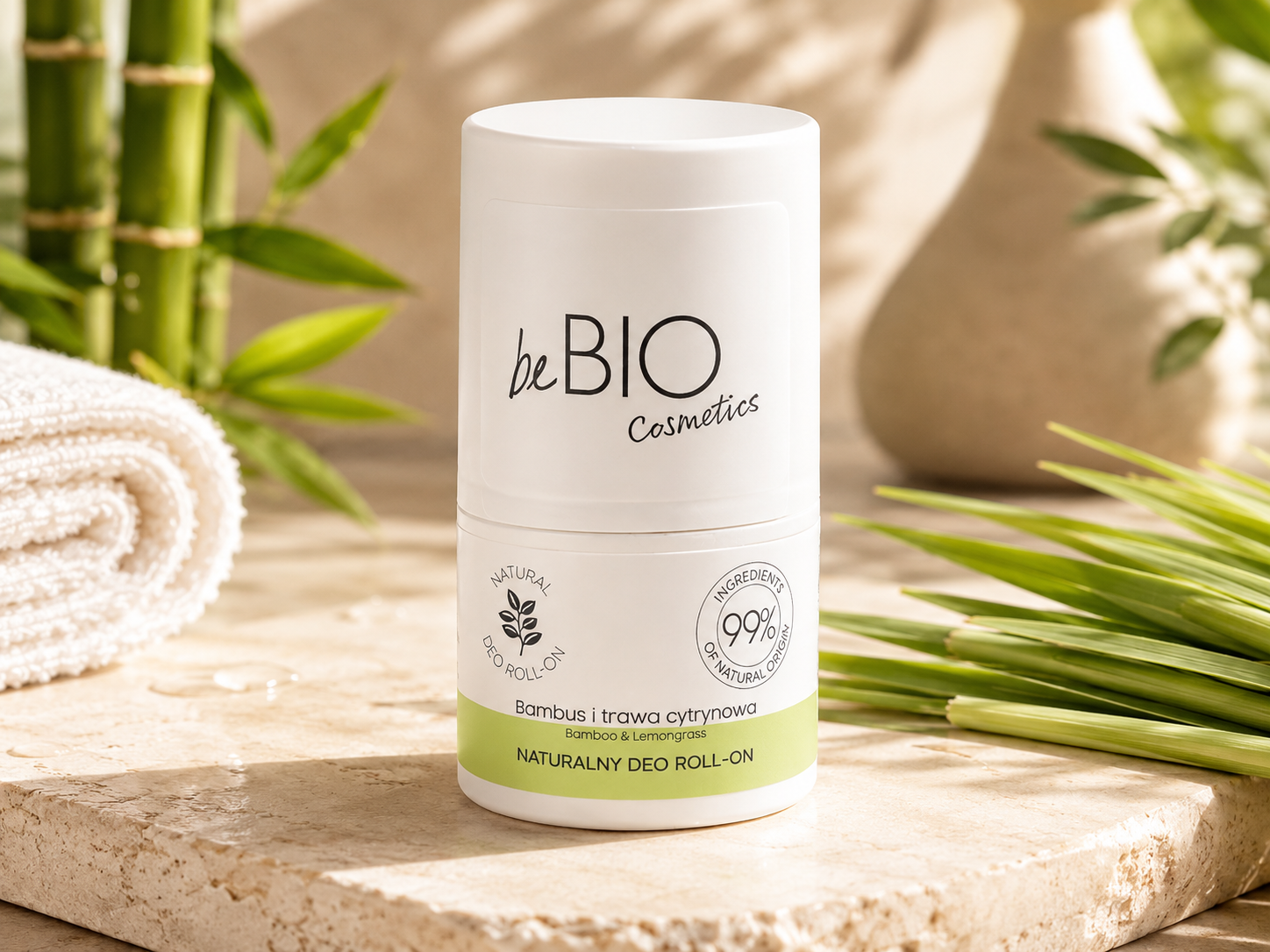 beBIO Cosmetics Natural Deo Roll-On Bamboo & Lemongrass – naturalny dezodorant w kulce