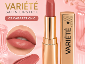 Eveline Cosmetics Variété Satin Lipstick 02 Cabaret Chic – Satynowa Pomadka do Ust