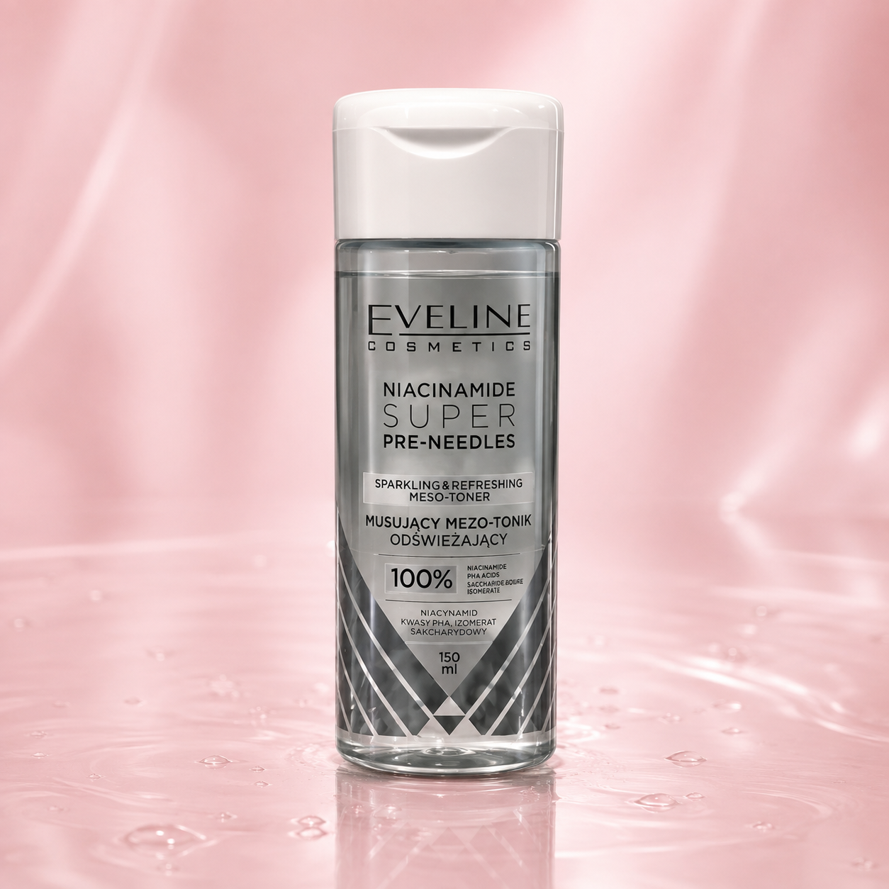 Eveline Cosmetics Niacinamide Super Pre-Needles – Musujący Mezo-Tonik Odświeżający 150 ml