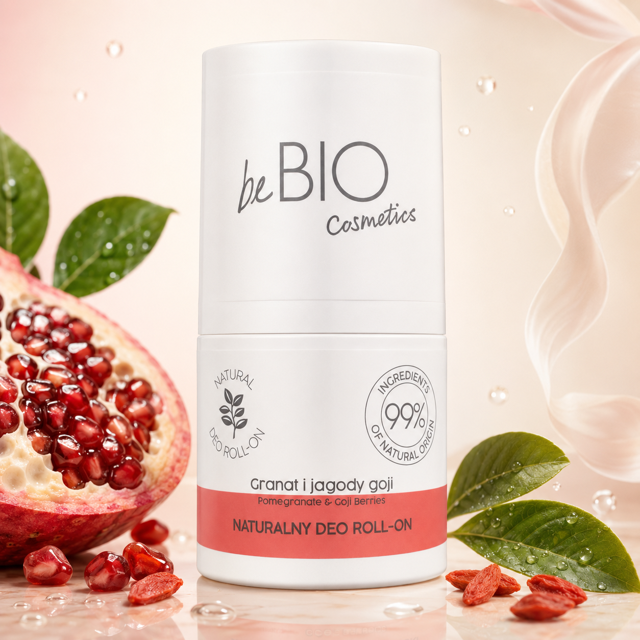 beBIO Cosmetics – naturalny dezodorant roll-on Granat i Jagody Goji 50ml