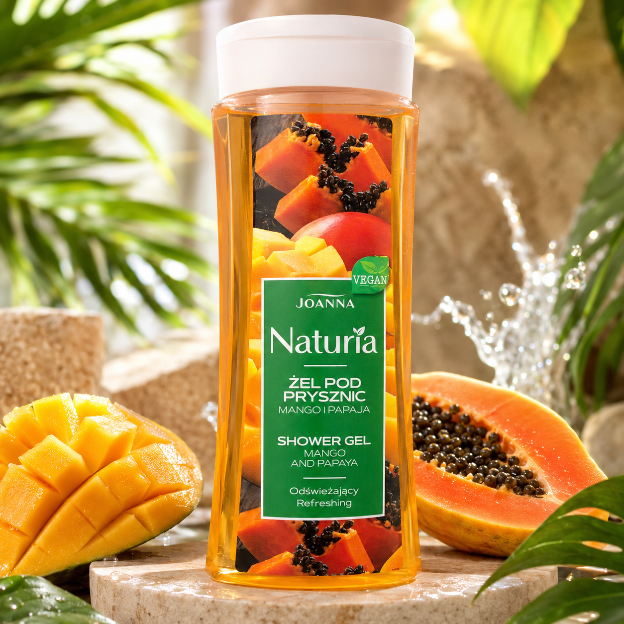 Joanna Naturia Odświeżający żel pod prysznic Mango i Papaja 300ml