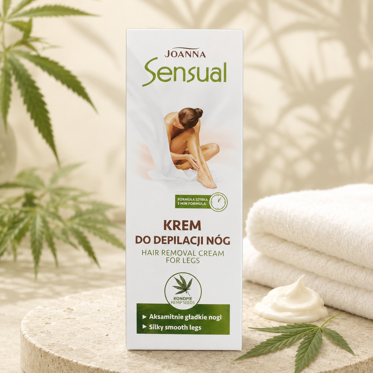 Joanna Sensual Krem do depilacji nóg z olejem konopnym