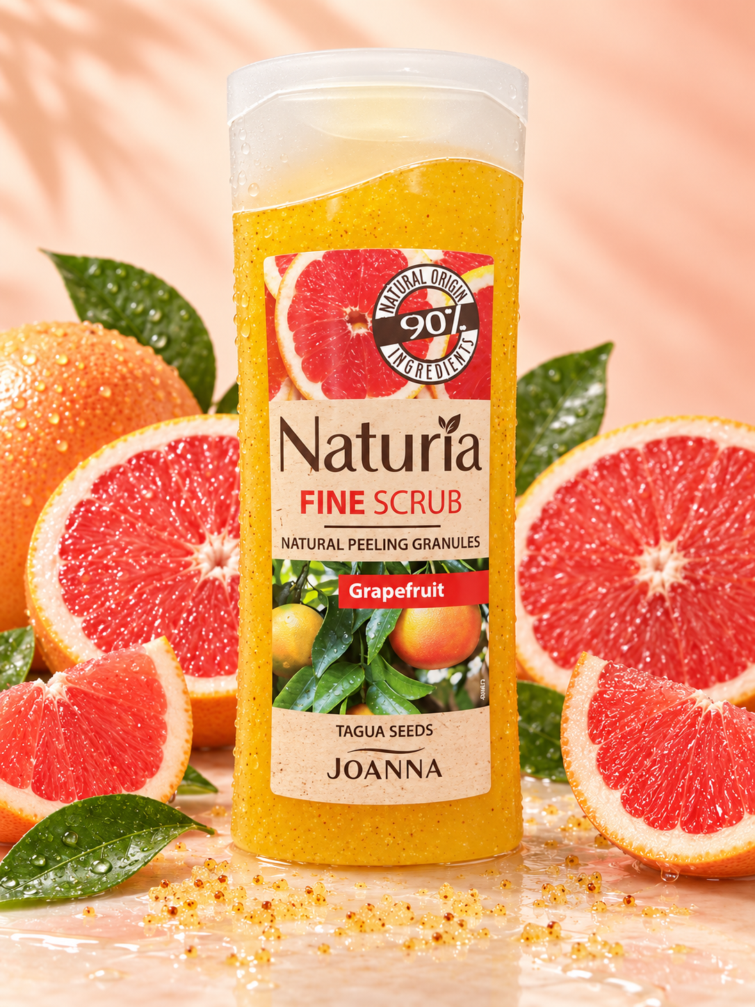 Joanna Naturia Fine Scrub Grapefruit – drobnoziarnisty peeling myjący do ciała 100 g