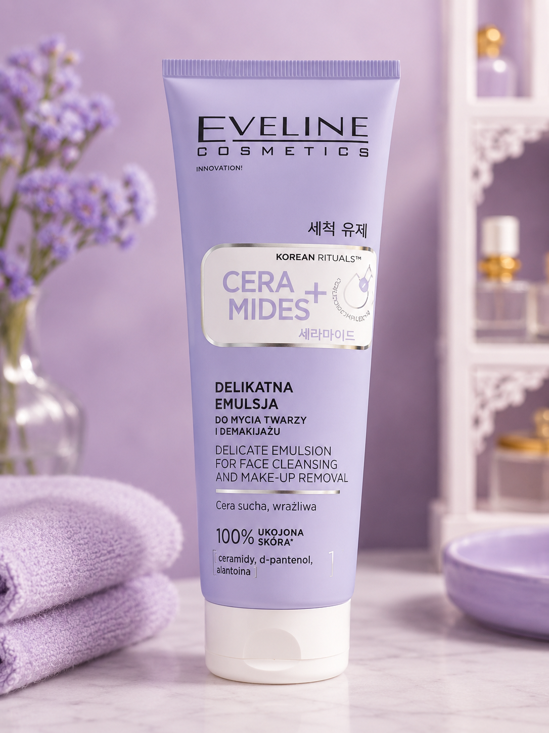 Eveline Cosmetics Korean Rituals Ceramides+ – delikatna emulsja do mycia twarzy i demakijażu 140ml