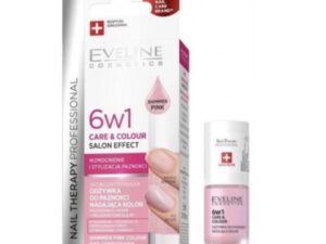 Eveline 6w1 Care & Colour Shimmer Pink , Odżywka do paznokci
